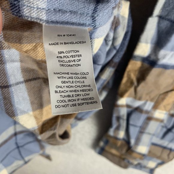 Alpine Design Shirt Men Medium Blue Plaid Cotton Flannel NWT Button-Up 8243 - Picture 5 of 8